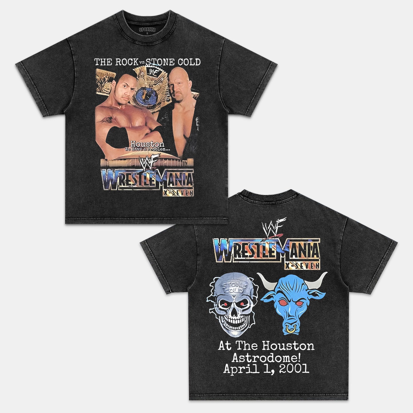 THE ROCK VS STONE COLD TEE. 4.12