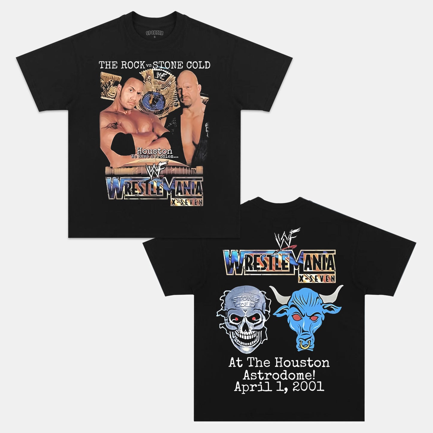 THE ROCK VS STONE COLD TEE. 4.12