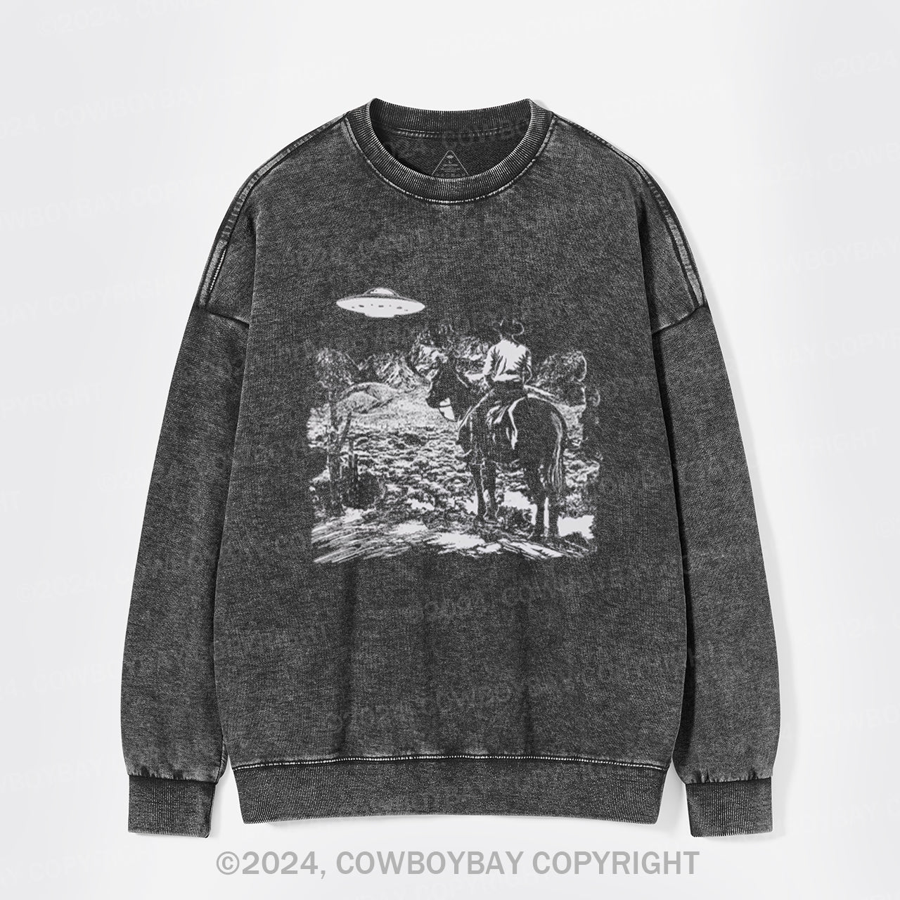 There's A UFO Washed Sweatshirts