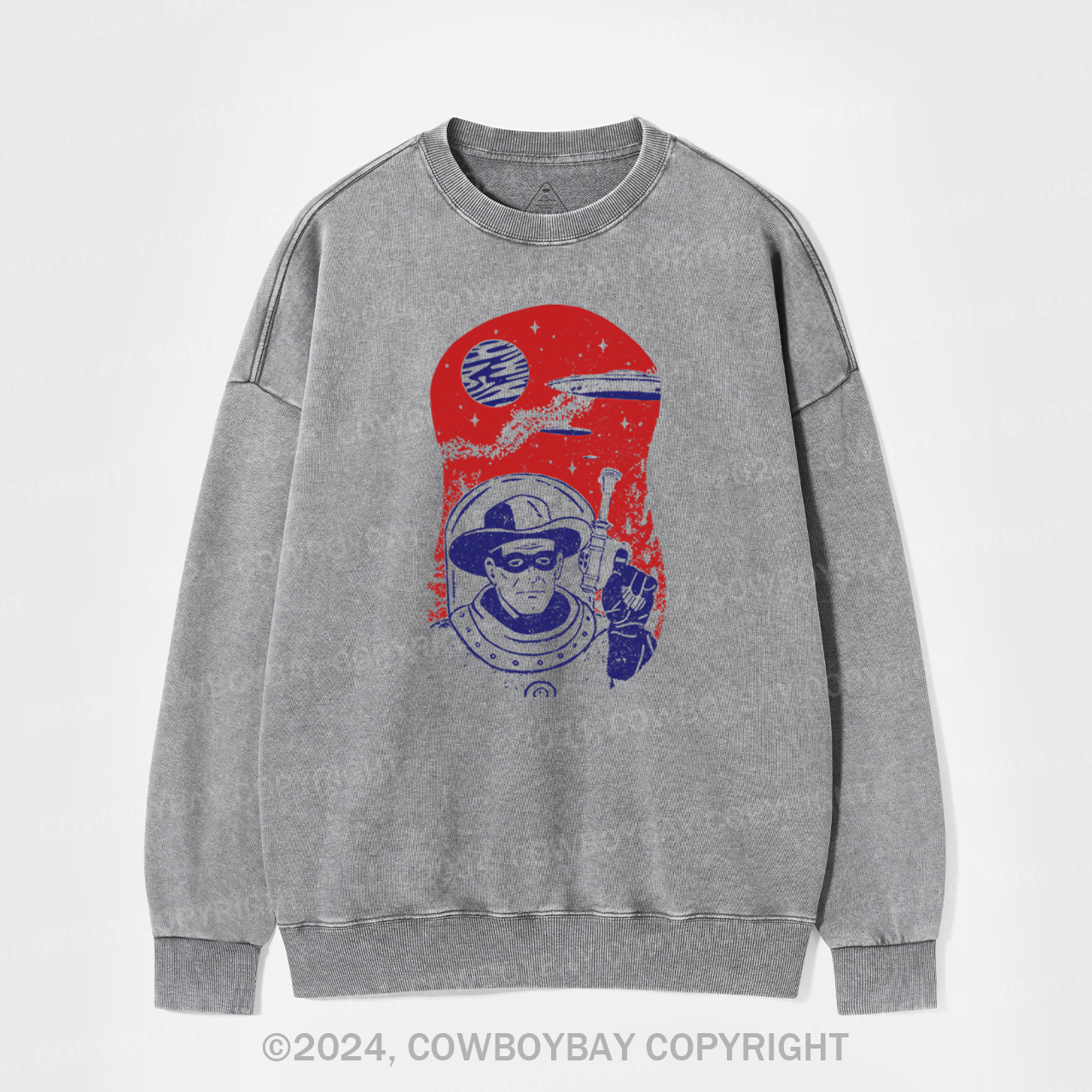 Retro Space Cowboy Washed Sweatshirts