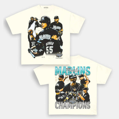 2003 WORLD SERIES CHAMPS  MARLINS TEE  [DS]