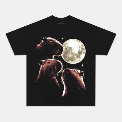 THREE MOON CAPYBARAS GEEK T-SHIRT