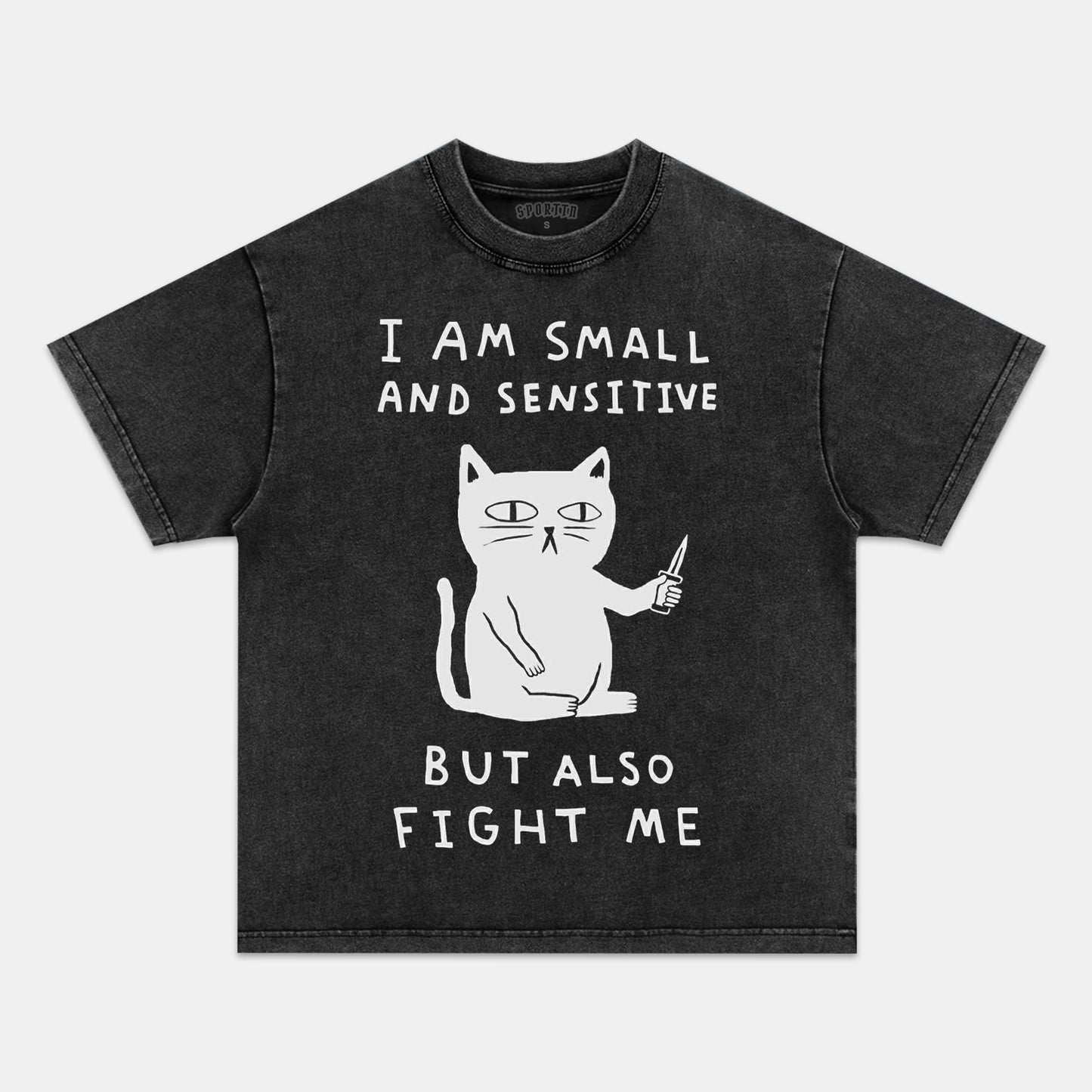 CAT - I AM SMALL AND SENSITIVE BUT ALSO FIGHT ME T-SHIRT