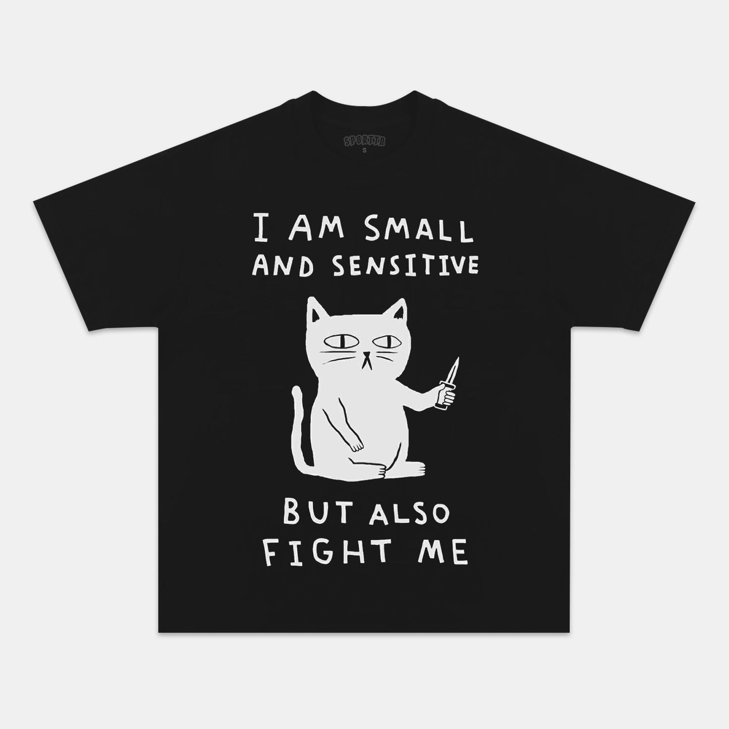 CAT - I AM SMALL AND SENSITIVE BUT ALSO FIGHT ME T-SHIRT