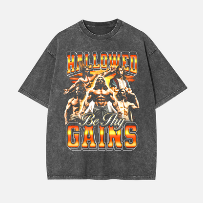 HALLOWED BE THY GAINS VINTAGE TEE