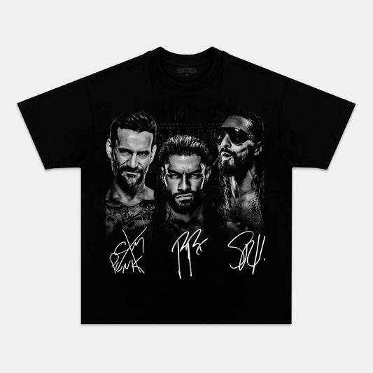 ROMAN REIGNS & CMPUNK & SETH ROIINS TEE. 4.25